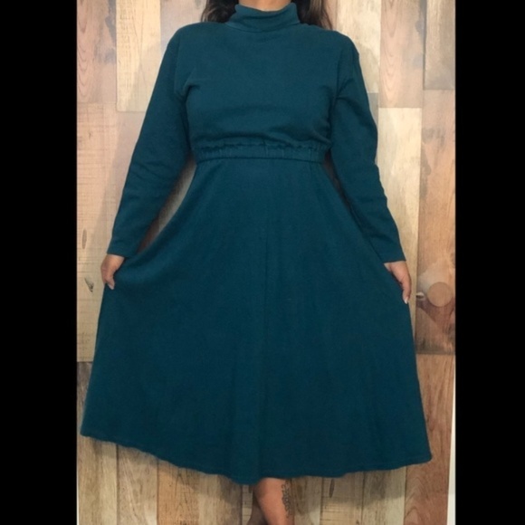 Vintage Knit Turtleneck Dress Shoulder Pads - petite medium - Picture 3 of 7